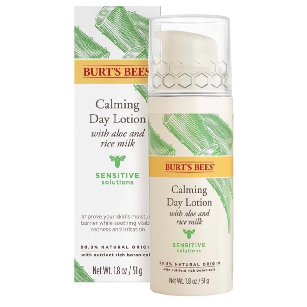 Burt’s Bees Sensitive Solutions Calming Day Lotion with aloe and rice milk 1.8 o